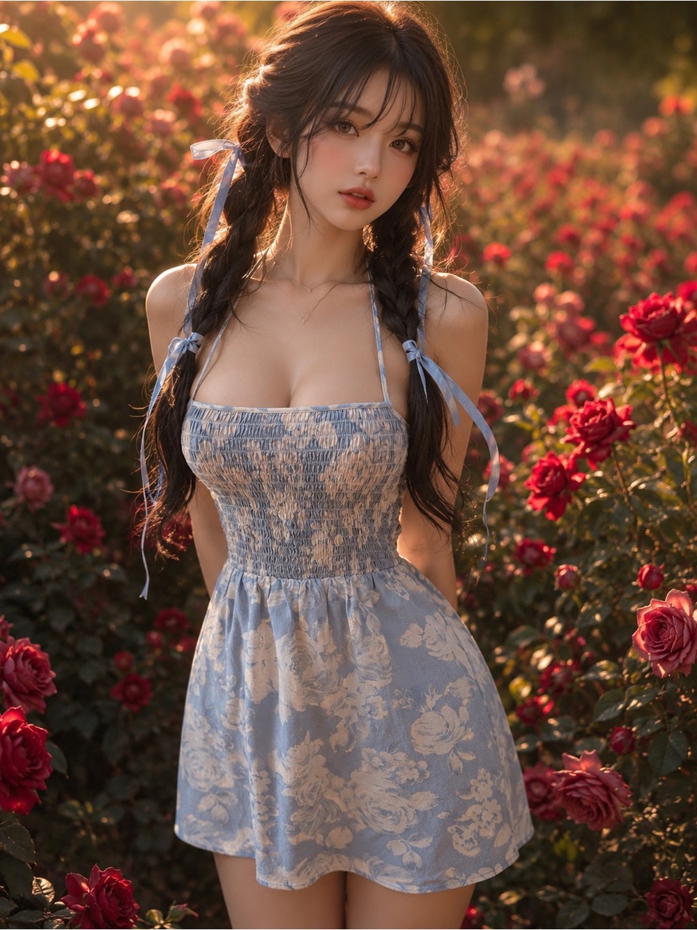 Dreaming Beneath the Clouds Blooming meadowcore floral smocked halter mini dress